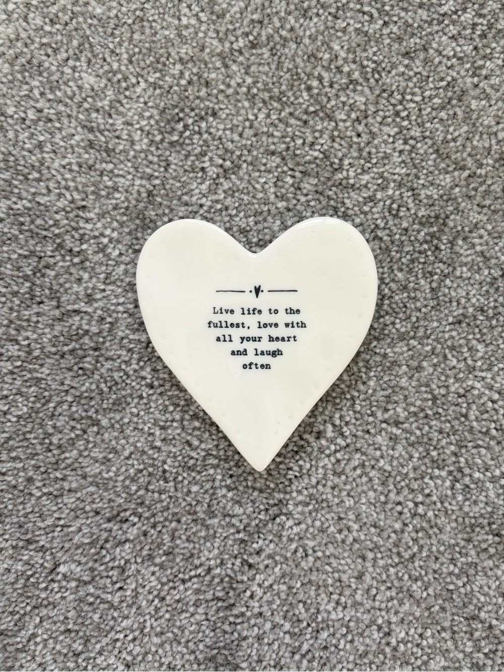 White Heart-Shaped Ceramic Plaque